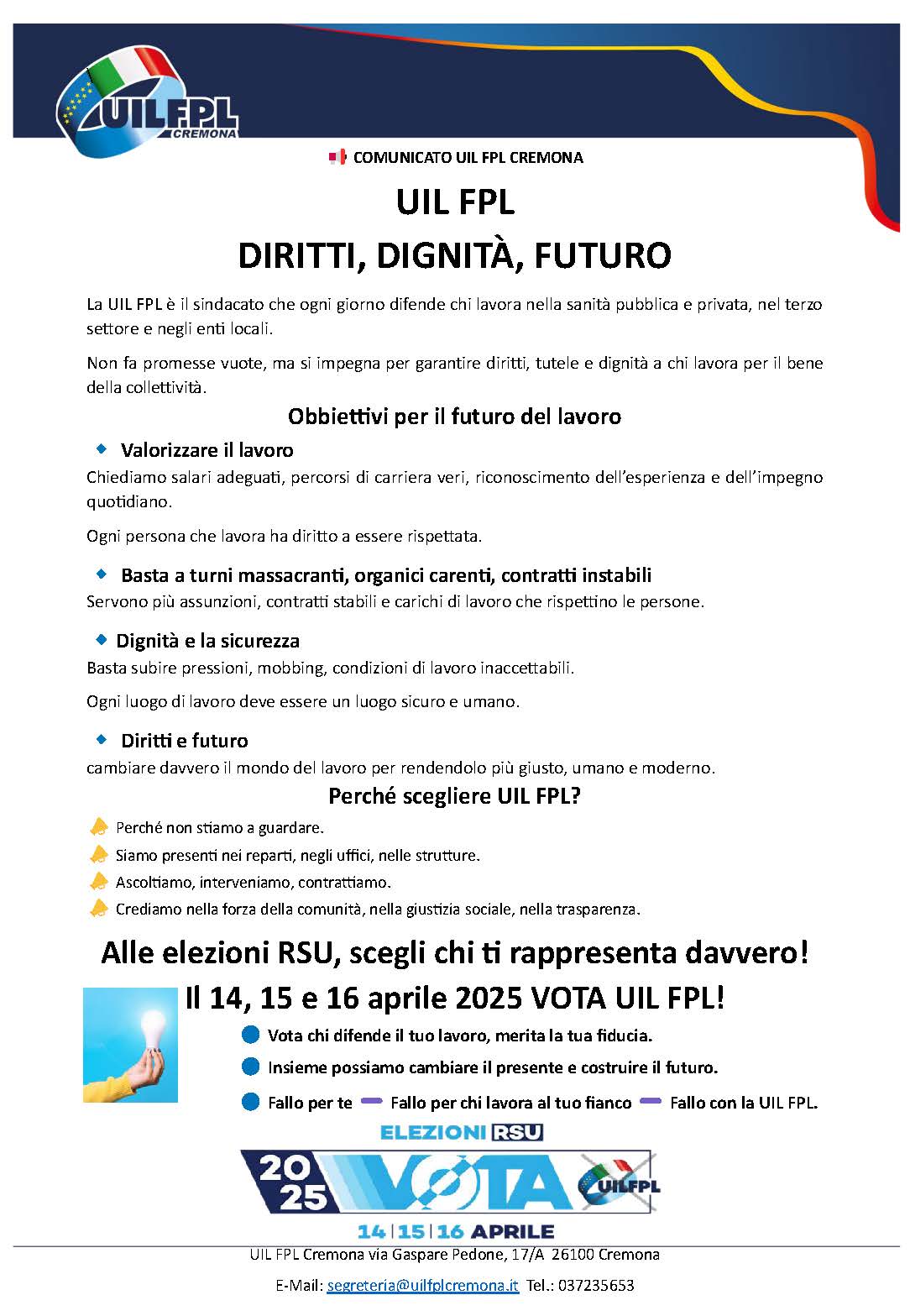 DIRITTI, DIGNITÀ, FUTURO.